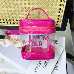 กระเป๋าเครื่องสำอางพีวีซีขนาดเล็กสีชมพูกระเป๋าซิปสำหรับผู้หญิงกระเป๋าใส่เครื่องสำอางขนาดเล็กกันน้ำ PU ออกแบบโลโก้ได้ตามที่ต้องการ - Product Image 2