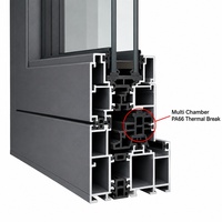 Fenêtre coulissante à triple rail avec moustiquaire et verre trempé, fenêtre moderne en aluminium pour balcon et terrasse
