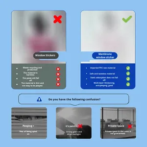 Película de Privacidad Esmerilada de PVC Ecológica Autoadhesiva Electrostática de 14MIL de Grosor para Ventanas - Aislamiento Térmico y Transmisión de Luz - Product Image 2