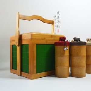 Vente directe d'usine, boîte d'emballage en bambou traditionnelle, écologique, faite à la main, pour cadeaux, thé, nourriture et artisanat - personnalisable - Product Image 1