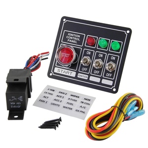 12V Toggle LED Carbon Panel de interruptor de encendido Botón de arranque del motor Panel de interruptor de carreras Motor de encendido - Product Image 5