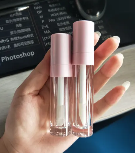 Tabung Lip Gloss Bayi Pink Kosong 7Ml, dengan Sikat Besar