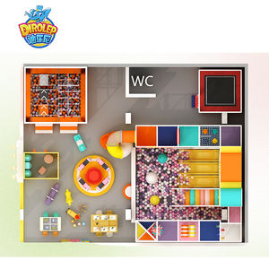 Equipo de patio interior comercial Área de juegos de espuma y plástico con cuerdas de trampolín Instalaciones de escalada - Product Image 1