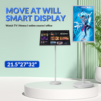 Écran portable IPS de 23,8, 27 et 32 pouces, téléviseur intelligent Android avec écran tactile, USB, Wifi, affichage intelligent avec batterie