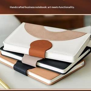 Cuaderno de Negocios de Cuero PU A5 de Alta Gama, Diseño de Bloques de Color, Tapa Dura, Cierre Magnético, Logotipo Personalizado, Oficina - Product Image 2