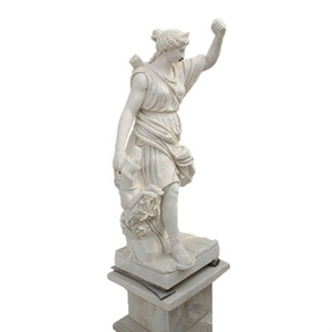 Di alta Qualità In Marmo Greco donna con il cane statua di intaglio scultura - Product Image 1
