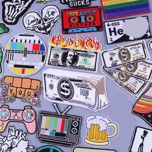 Factory Personality Custom Iron <b>on</b> <b>Patches</b> Embroidered Badge Applique <b>Sewing</b> Money Embroidery <b>Patch</b> for Clothing - Product Image 1