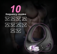 Anneau vibrant triangulaire pour pénis, 10 modes de vibration, silicone souple, lumière LED, rechargeable par USB, jouet sexuel pour adultes, couple