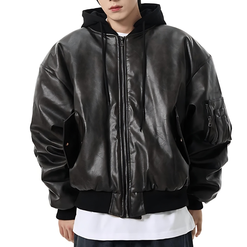 Custom Streetwear Maroon Oversized Faux Men