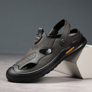 Men's Summer <b>Sandals</b> Perforated Breathable Rubber Outsole EVA Midsole Outdoor <b>Closed</b> <b>Toe</b> Driving Shoes - Product Image 3