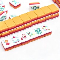Mahjong américain en acrylique orange transfrontalier, quatre couches, couleurs assorties, mini portable, divertissement et loisirs, marque Taixing