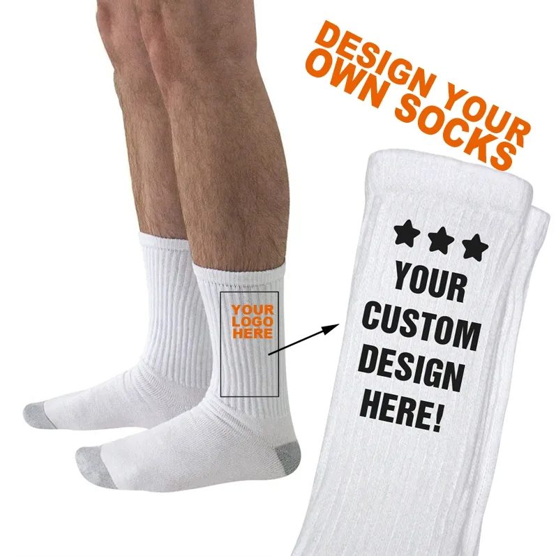 Свободный дизайн и макет унисекс спортивные хлопковые носки с индивидуальным логотипом индивидуальные вязаные спортивные носки