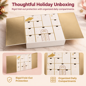 Cajas de cartón verdes plegables y planas para envíos, reciclables, personalizadas, tipo calendario de Adviento, para logística de tiendas en línea. - Product Image 2