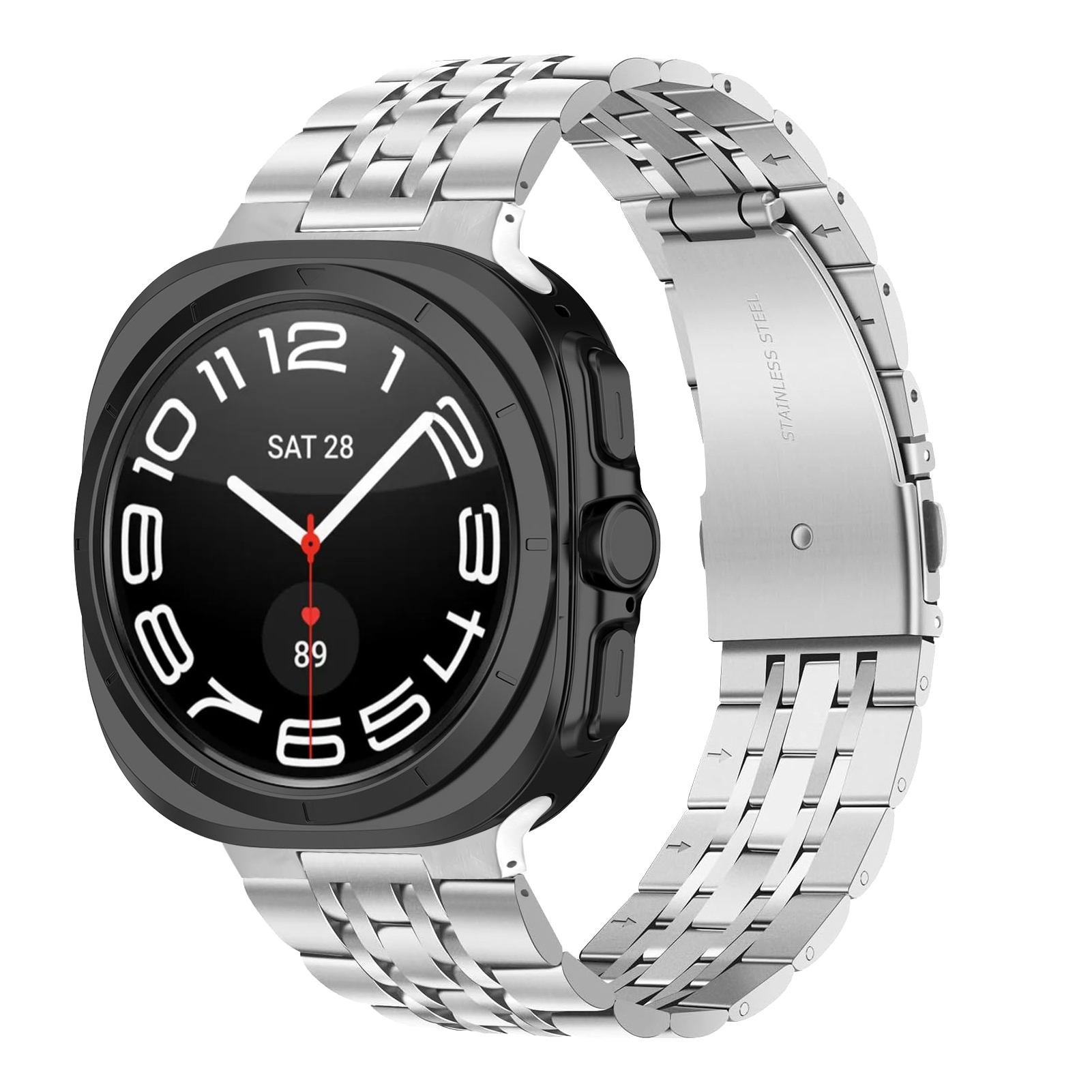For Watch 8/8 Classic/7 Ultra Stainless Steel Charm Metal Strap 22mm Foldover Clasp Cross-border