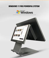 12 15.6 pouces double écran tactile POS Terminal AIO PC système de caisse enregistreuse imprimante Scanner matériel Point de vente Machine de caisse
