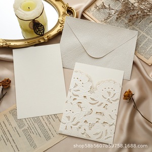 Invitations de mariage en vente directe, invitations haut de gamme, cartes d'invitation de style européen embossées et estampées à l'or de haute qualité - Product Image 4