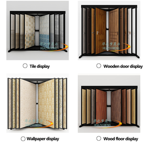 Freestanding kim loại Rack hiển thị với cửa gỗ cửa sổ cho triển lãm hội trường gạch hiển thị hàng hóa hiển thị khung mẫu cửa đứng - Product Image 2