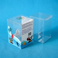 Boîte d'emballage cosmétique rectangulaire personnalisée, transparente, imprimée, en PVC de 0,3 mm d'épaisseur, certifiée ISO, recyclable, motif petit