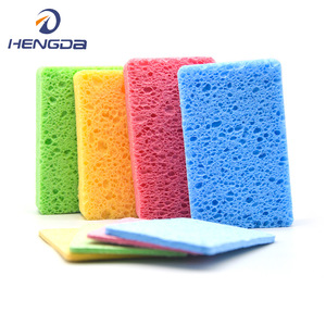Éponge rectangulaire compressée en pulpe de bois Hengda pour la vaisselle, le nettoyage, l'absorption et le dégraissage des casseroles - Product Image 1