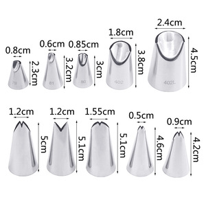 Leaf-Shaped Piping Tips 5-Piece Set Stainless Steel Reusable Cake Decorating Supplies - Product Image 5
