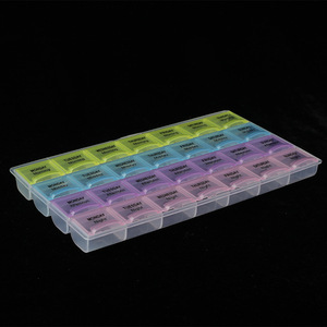Pillbox 28 Compartment 4 Rows Weekly Medicine Storage Case With Lids For Daily Use - Product Image 1