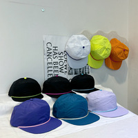 Casquette de camionneur à séchage rapide non structurée personnalisée en usine Casquettes de baseball en nylon léger et uni solide à 5 panneaux