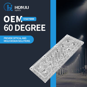 Luzes de rua para PC Pmma Projetor Óptico Foco Rua OEM Módulos Lente LED Assimétrica de Alta Potência PC 173*72mm Transparente Hongzhu - Product Image 3