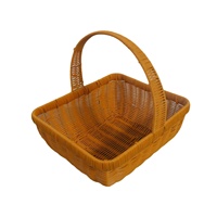 Panier de courses portable en rotin synthétique, tressé à la main, avec cadre en fer renforcé, style INS, en plastique PVC, ovale, pour légumes, PENG