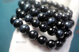 Pulsera <span class=keywords><strong>de</strong></span> <span class=keywords><strong>Ojo</strong></span> <span class=keywords><strong>de</strong></span> Tigre Azul Natural Meihan, Cuentas Redondas Lisas <span class=keywords><strong>de</strong></span> <span class=keywords><strong>Piedra</strong></span> para Diseño y Fabricación <span class=keywords><strong>de</strong></span> Joyería DIY - Product Image 4