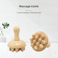 Peigne de massage du cuir chevelu en bois - Outil de massage de la tête en bois de santal, brosse Gua Sha pour la croissance des cheveux des femmes et des hommes, massage corporel