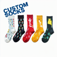 Chaussettes de marque de créateur décontractées en coton tricoté en jacquard pour hommes Chaussettes de sport personnalisées absorbant la sueur et amusantes Vente en gros pour l'automne
