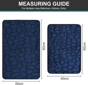 Modern Coral Velvet Embossed Pebble Non-Slip Polyester Thick Absorbent Solid Color Bathroom Entrance Floor Mat - Product Image 2
