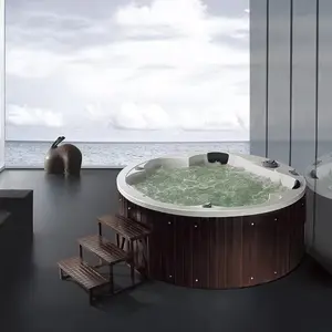 Baignoire à remous ronde extérieure jacuzzier extérieur baignoires de spa chaudes acrylique jakuzzi grande baignoire de spa chaude baignoires de spa à remous