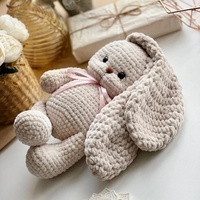 Peluche lapin au crochet mignonne avec de grandes oreilles longues, amigurumi super doux au crochet, jouet pour bébé, adorable peluche animale tricotée pour cadeaux