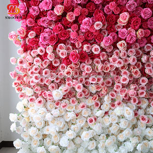 การตกแต่งผนังด้วยผ้าไหมเทียมแบบไล่ระดับสีขาวสีชมพูเรียบงานแฮนด์เมดฉากหลังผ้ากุหลาบสำหรับงานแต่งงานและวันวาเลนไทน์ - Product Image 6