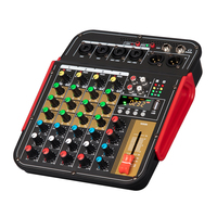 Interface audio portable professionnelle FG6 à 6 canaux, console de mixage d'enregistrement avec alimentation fantôme USB+48V