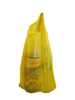 T-shirt type gilet jaune de grande qualité, emballage plastique pour épicerie avec des courses, 10 pièces