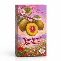 Op maat gemaakte bedrukte stevige geschenkdoos voor rode hartvormige kiwi premium fruitverpakking olieverfschilderij deksel basis groothandel