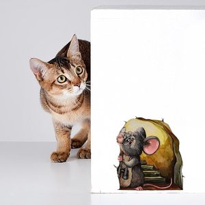 <span class=keywords><strong>Stickers</strong></span> muraux personnalisés en 3D Sticker mural amusant maison ou bureau Art décoratif trou de souris le trou de souris autocollant mural pour la maison - Product Image 6