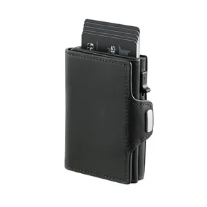 Подгонянный Новый всплывающий бумажник RFID Тонкий кожаный Pop up держатель для карт бумажник с карманом для монет
