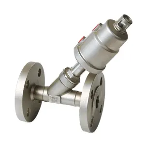 Pneumatic stainless steel flanged threaded Angle seat valve