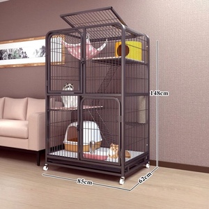 Zware, grote kattenkooien, luxe binnenvilla, hoogwaardige kattenkooien, metalen kattenhokken, kattenhuis met helling, ladders en hangmat - Product Image 6