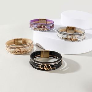 สร้อยข้อมือแบบมีสายรัด รุ่น Cross border multi Strategic ขายส่งจำนวนมาก ลดราคาพิเศษ เหล็กดำขัดเงา วัสดุโลหะมันวาว - Product Image 2