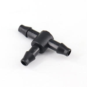 Conector en T de 1/4 pulgada para tubería capilar de 47 mm, unión para sistema de riego por goteo, accesorio de plástico negro para tubería de agua - Product Image 3