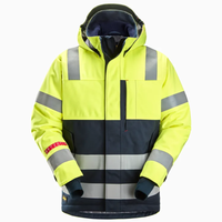 Vestes de travail d'hiver haute visibilité pour l'extérieur avec capuche et logo personnalisé réfléchissant, uniformes de travail pour hommes