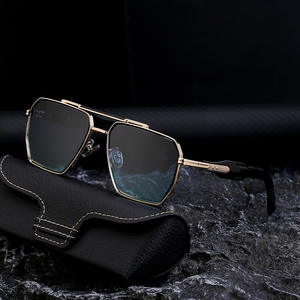 Lunettes de soleil carrées personnalisées pour hommes, verres PC UV400, style Instagram, origine Taizhou WF-5G67, monture noire - Product Image 5