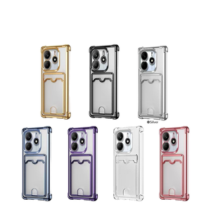 Étui de téléphone antichoc avec porte-cartes pour <span class=keywords><strong>Xiaomi</strong></span> Redmi Note 14/13/12 A3 14C/13C, <span class=keywords><strong>coque</strong></span> intégrale électroplaquée anti-chute - Product Image 1