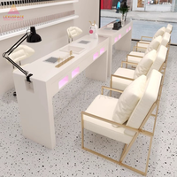 Ensemble table et chaise de manucure bon marché à prix d'usine avec dépoussiéreur pour station de manucure