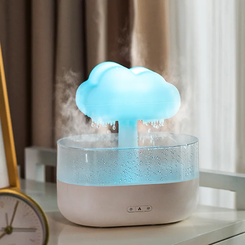 7 색 조명 가정용 비 구름 가습기 빗방울 가습기 물방울 빗구름 에센셜 오일 디퓨저