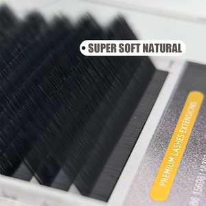 Extensiones de Pestañas Individuales de Cachemira de Marca Privada, Efecto Ojo de Gato, Curvatura L, Aspecto Húmedo, 8-16mm - Product Image 2